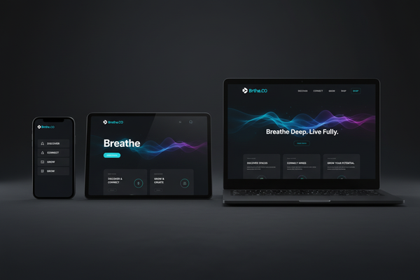 okay make it a webdesign for iphone tablet and laptop